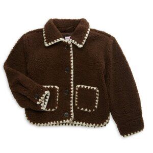 Design History Little Girl's Brown Fuzzy Cardigan Size 6
